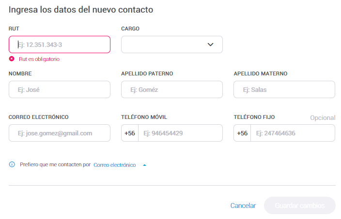 cambia los datos de contacto de tu cuenta transbank